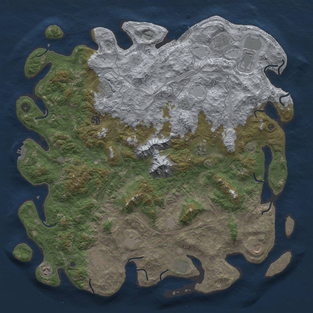 Rust Map: Procedural Map, Size: 5000, Seed: 1917170352, 19 Monuments