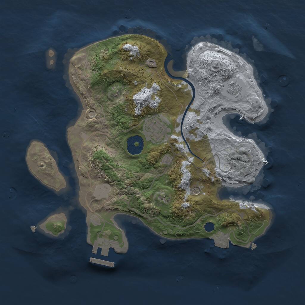 Rust Map: Procedural Map, Size: 2500, Seed: 1126, 5 Monuments