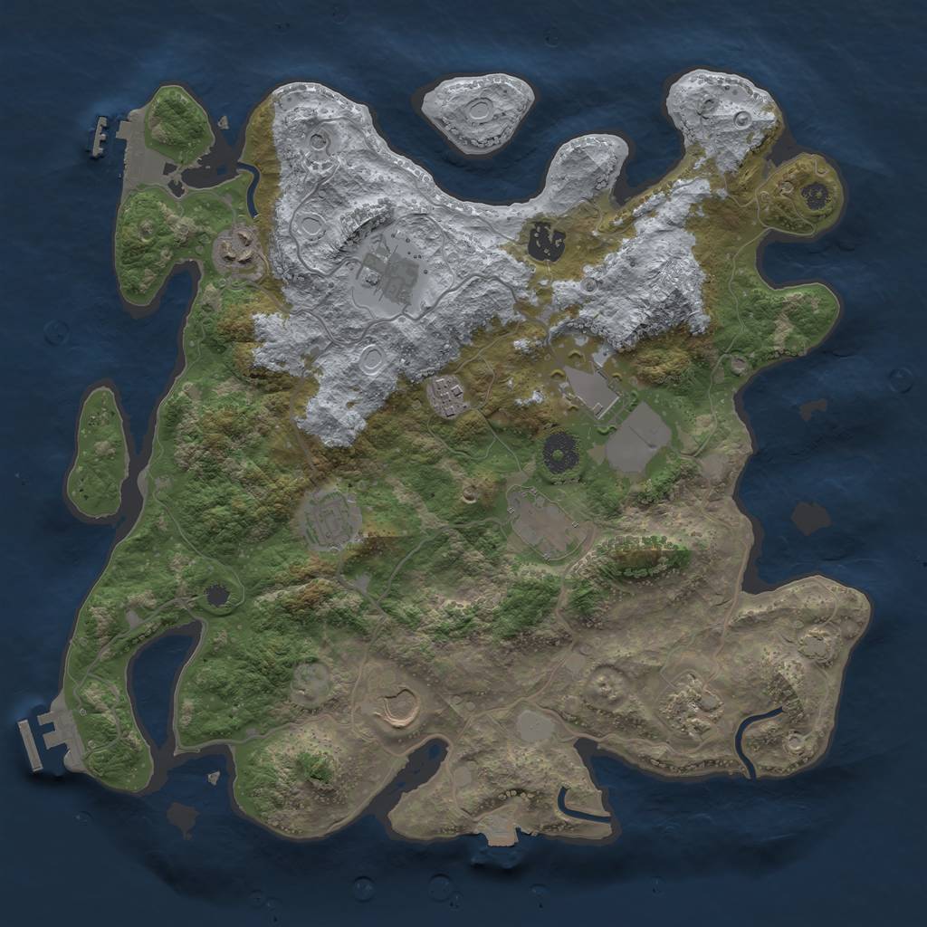 Rust Map: Procedural Map, Size: 3600, Seed: 88414761, 16 Monuments