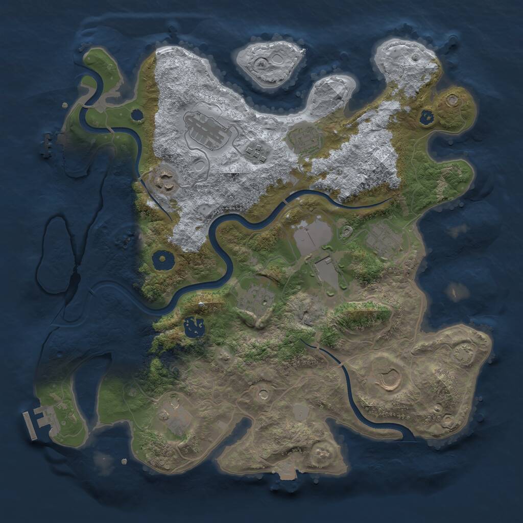 Rust Map: Procedural Map, Size: 3600, Seed: 88414761, 15 Monuments