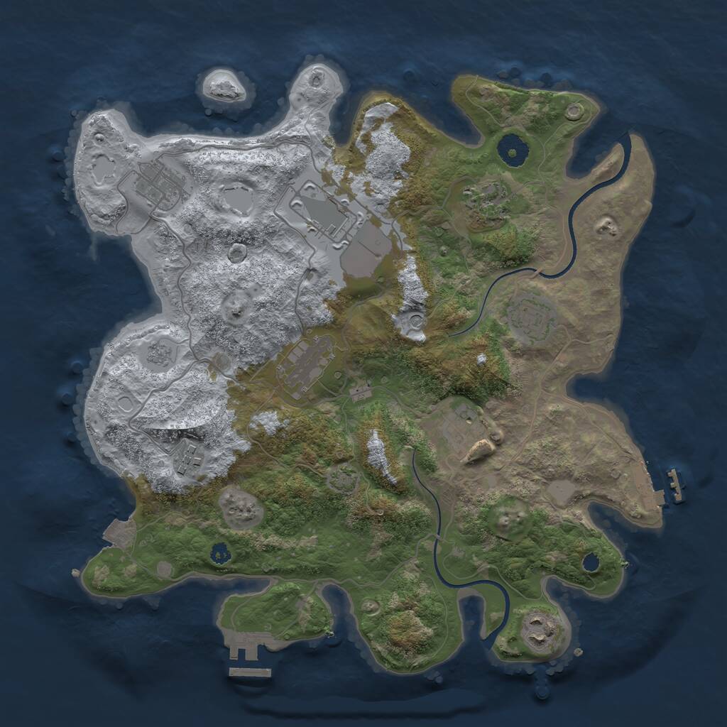 Rust Map: Procedural Map, Size: 3500, Seed: 14356884, 14 Monuments