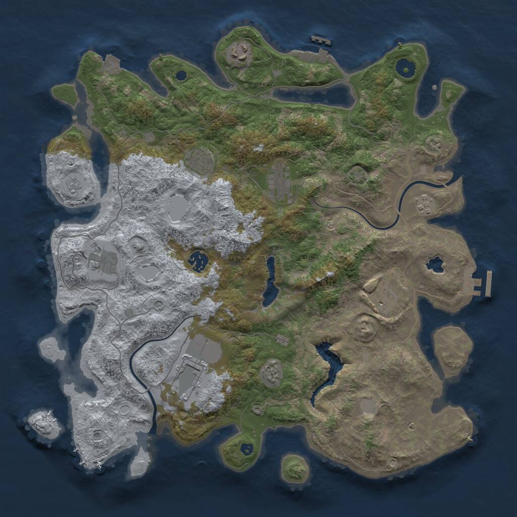 Rust Map: Procedural Map, Size: 4000, Seed: 25310268, 14 Monuments