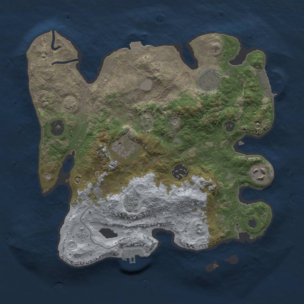 Rust Map: Procedural Map, Size: 3000, Seed: 26063, 13 Monuments