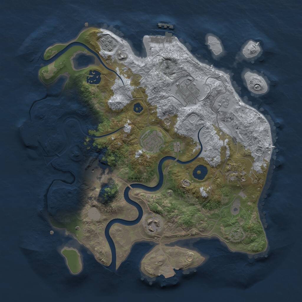 Rust Map: Procedural Map, Size: 3100, Seed: 826167720, 13 Monuments