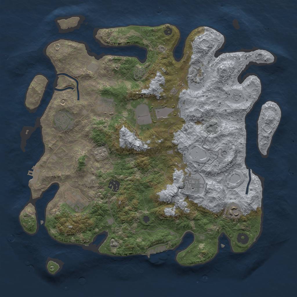 Rust Map: Procedural Map, Size: 3800, Seed: 1234987, 17 Monuments