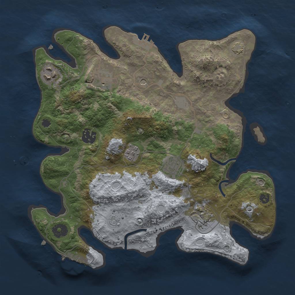 Rust Map: Procedural Map, Size: 3000, Seed: 103202254, 14 Monuments
