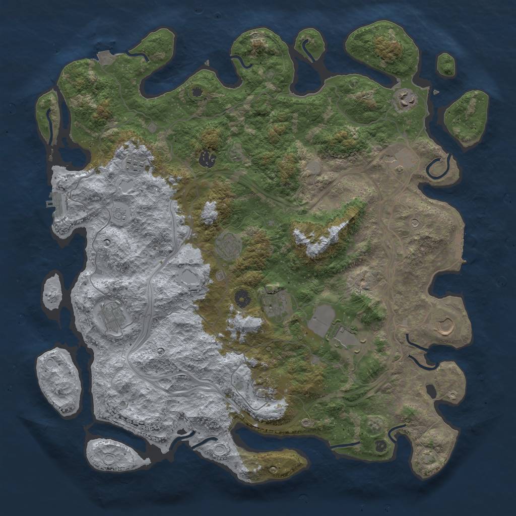 Rust Map: Procedural Map, Size: 4500, Seed: 979022426, 18 Monuments