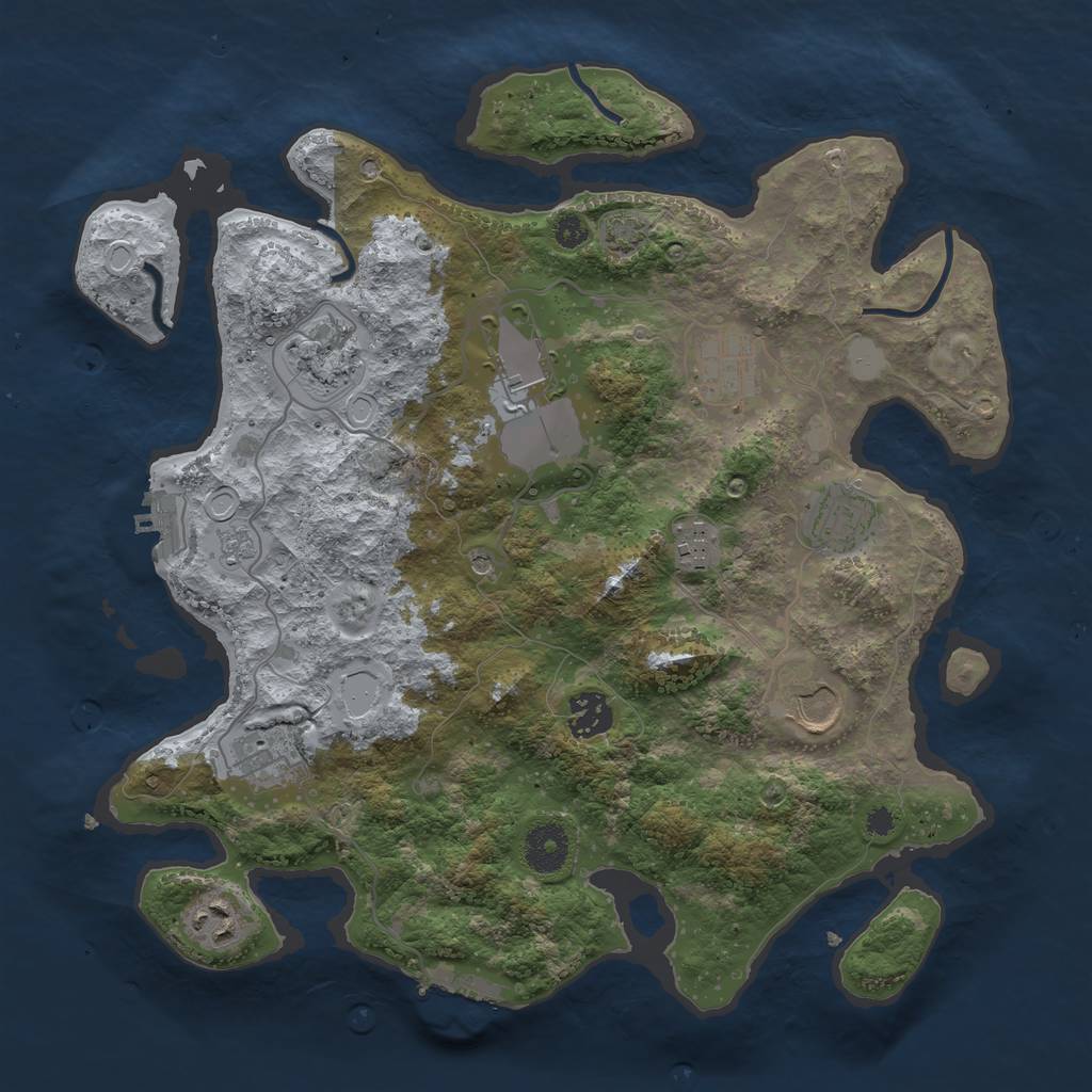Rust Map: Procedural Map, Size: 3500, Seed: 191939170, 17 Monuments