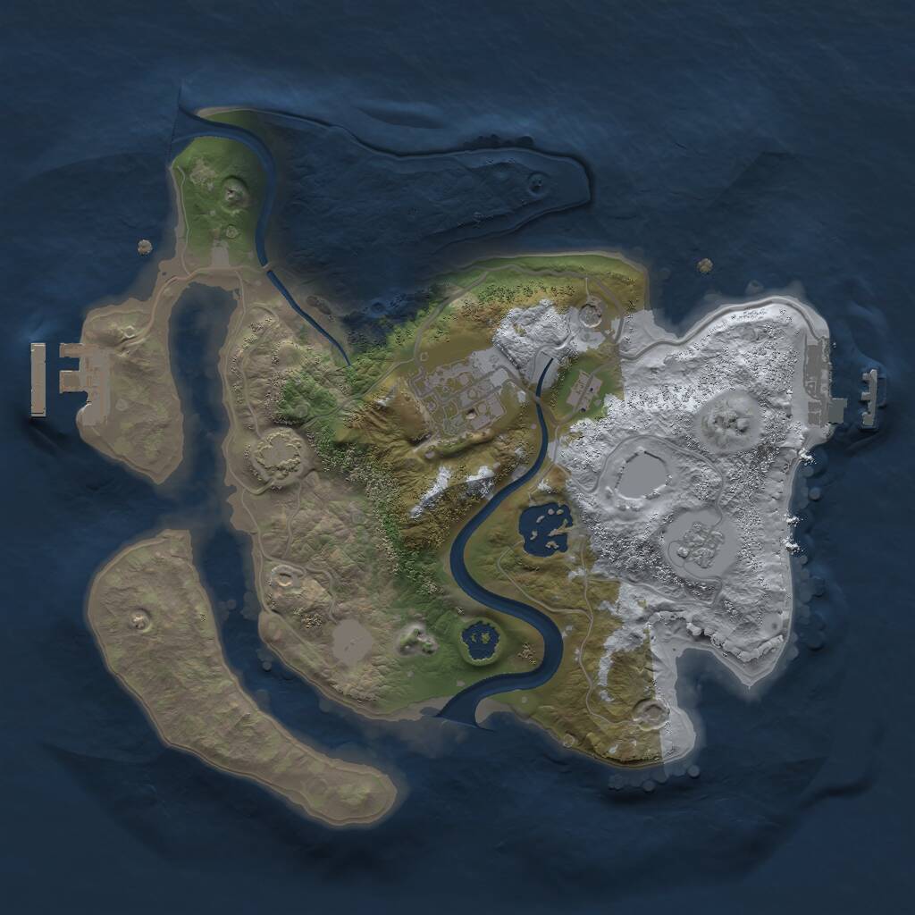 Rust Map: Procedural Map, Size: 2500, Seed: 271012956, 8 Monuments