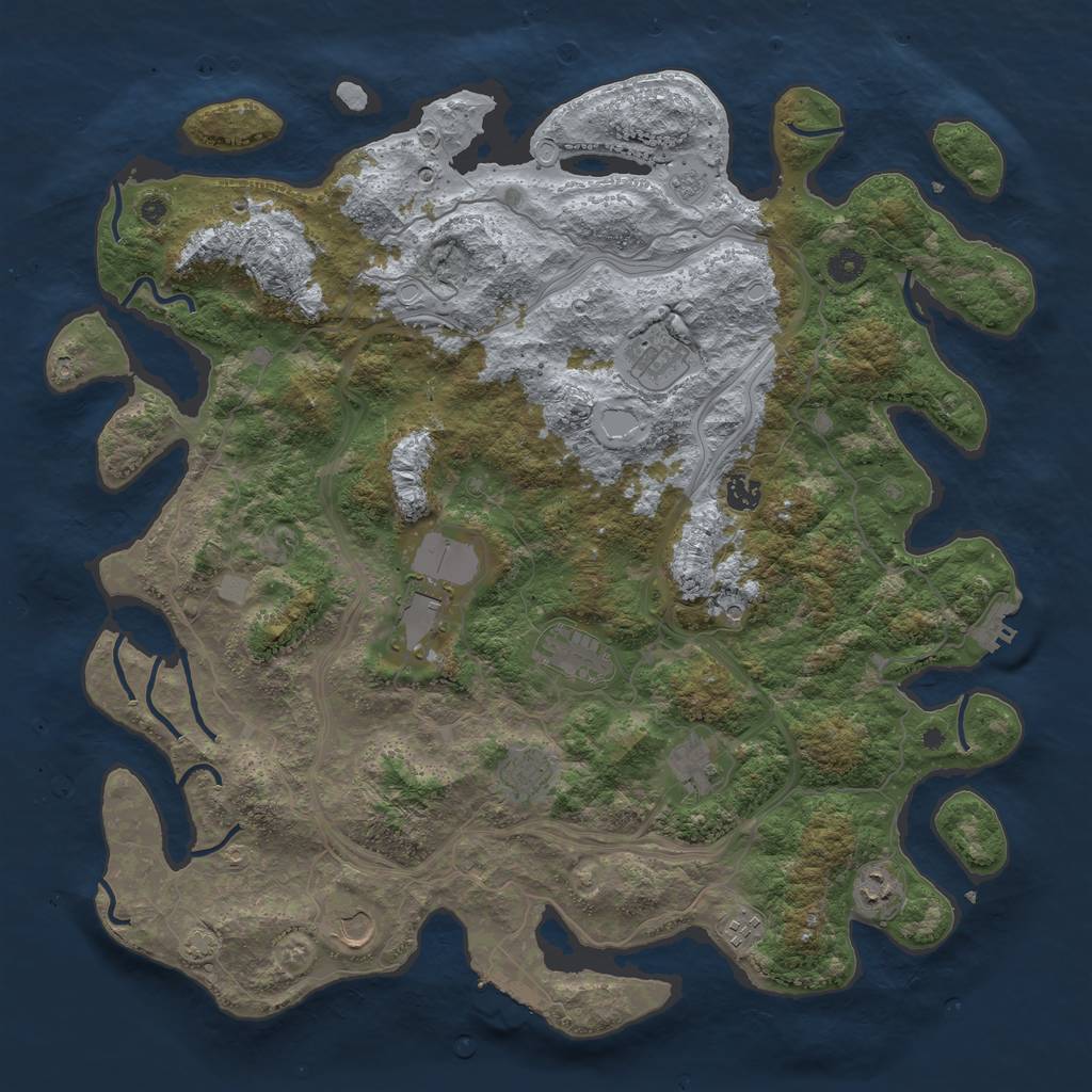 Rust Map: Procedural Map, Size: 4500, Seed: 752963433, 17 Monuments