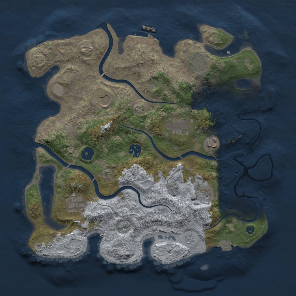 Rust Map: Procedural Map, Size: 3500, Seed: 12108005, 14 Monuments