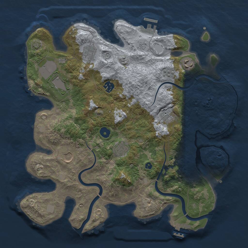 Rust Map: Procedural Map, Size: 3600, Seed: 92989826, 14 Monuments