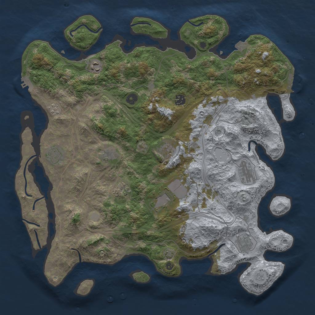 Rust Map: Procedural Map, Size: 4250, Seed: 1178445303, 18 Monuments