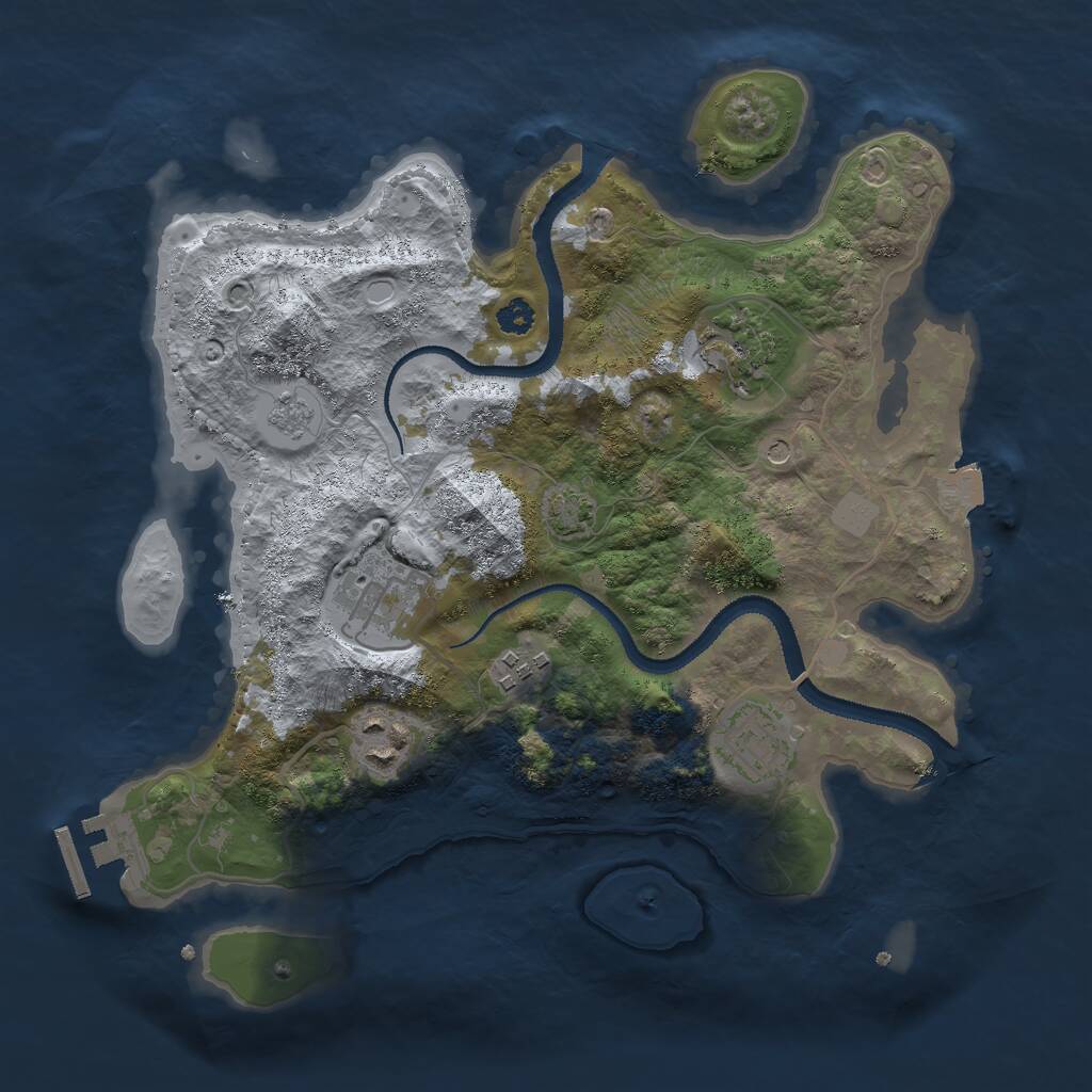 Rust Map: Procedural Map, Size: 3000, Seed: 13559, 10 Monuments