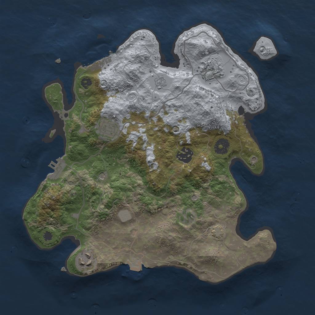 Rust Map: Procedural Map, Size: 3000, Seed: 1749130339, 12 Monuments