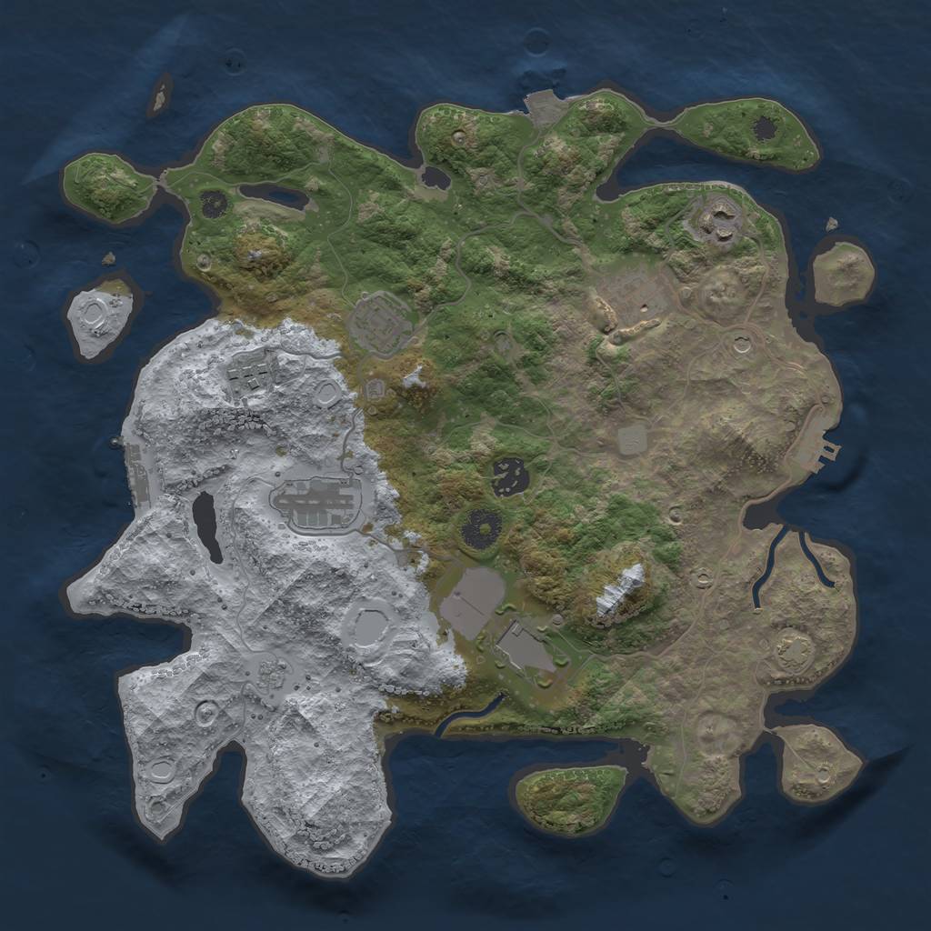 Rust Map: Procedural Map, Size: 3500, Seed: 95493216, 15 Monuments