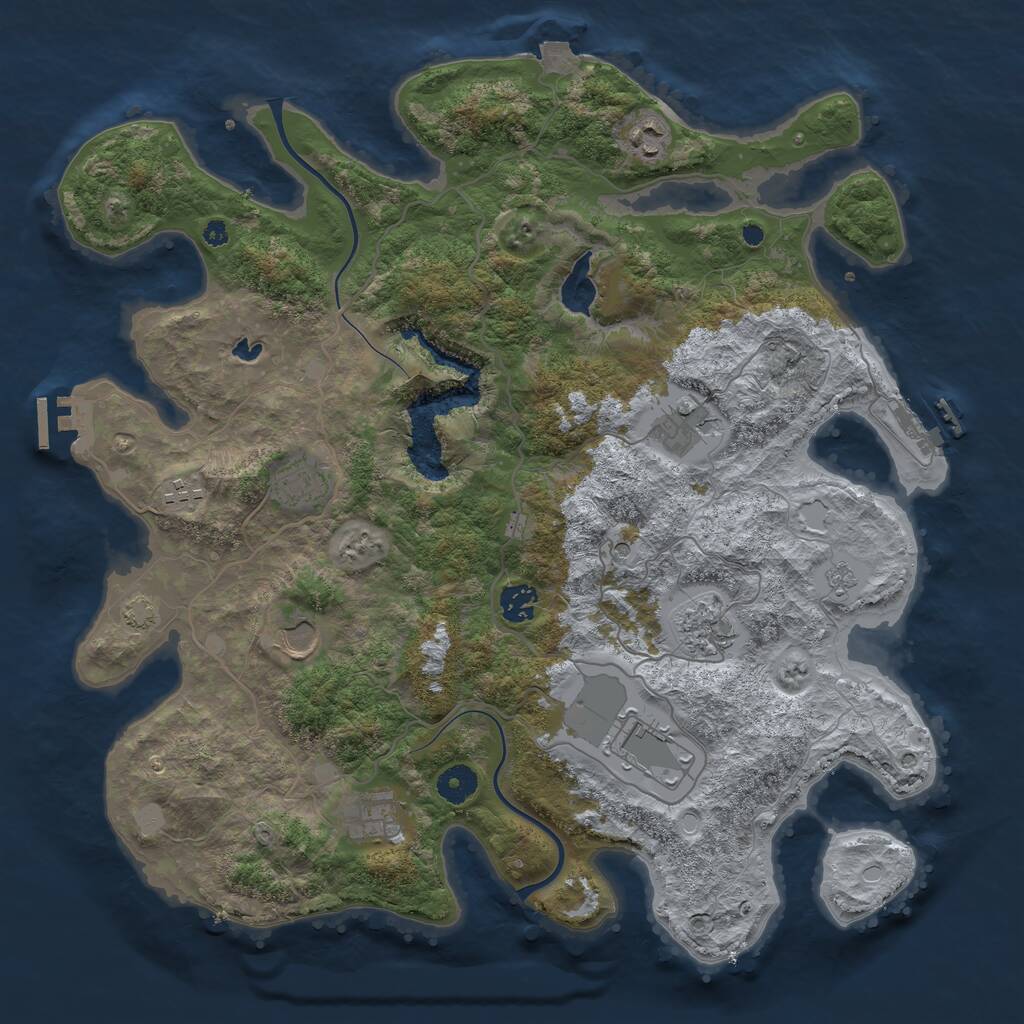 Rust Map: Procedural Map, Size: 4000, Seed: 562208794, 15 Monuments