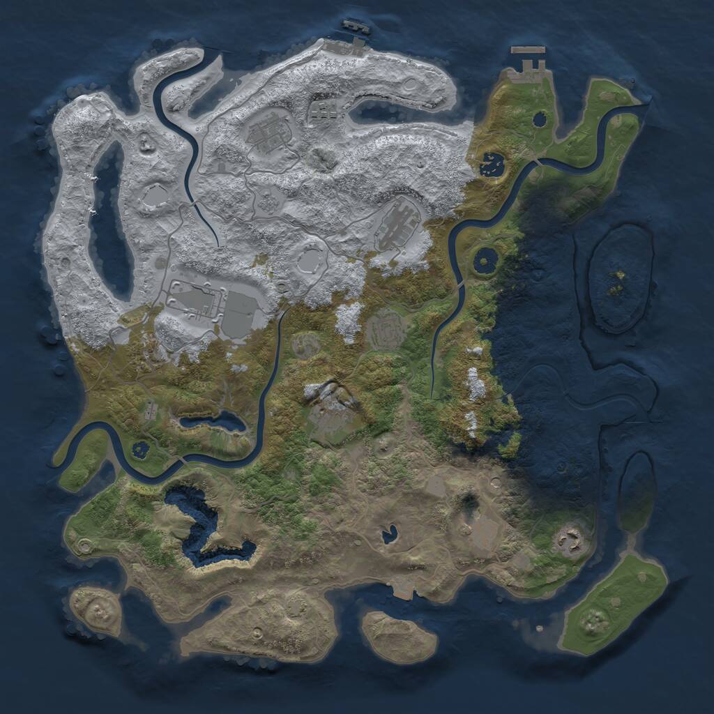 Rust Map: Procedural Map, Size: 4200, Seed: 1133999999, 16 Monuments