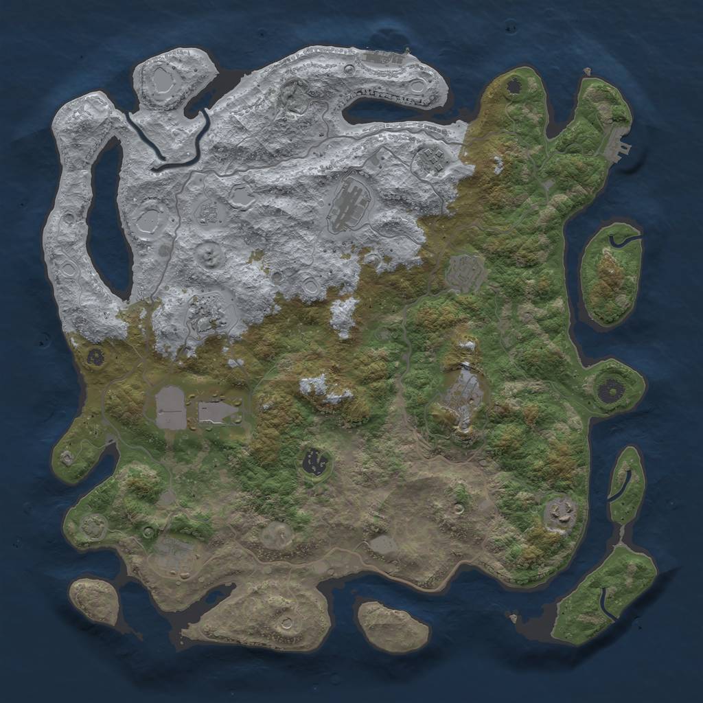 Rust Map: Procedural Map, Size: 4200, Seed: 1133999999, 17 Monuments