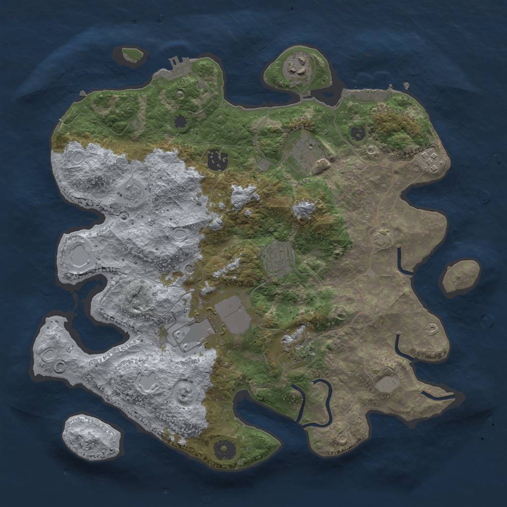 Rust Map: Procedural Map, Size: 3500, Seed: 205792631, 15 Monuments