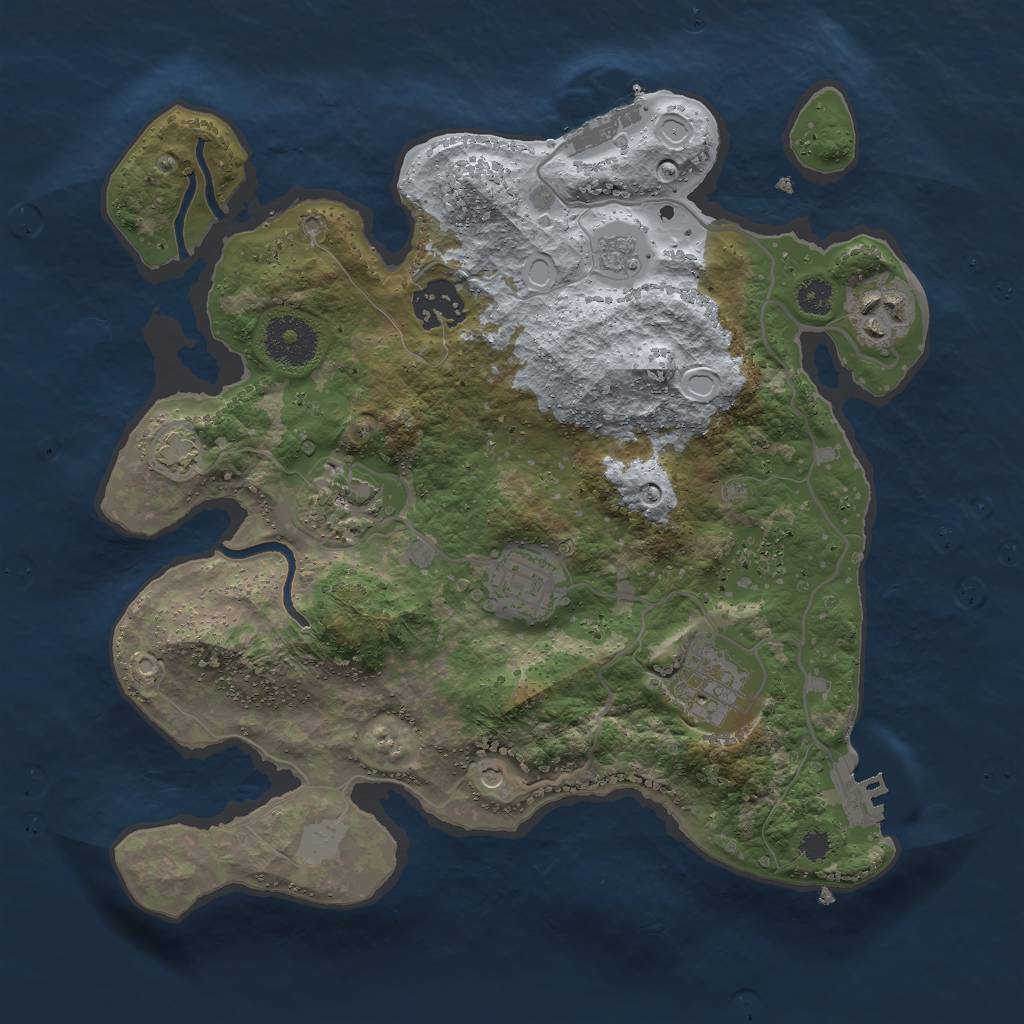 Rust Map: Procedural Map, Size: 3000, Seed: 1652, 13 Monuments