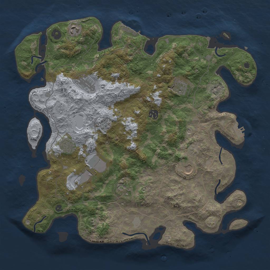 Rust Map: Procedural Map, Size: 4000, Seed: 20102012, 17 Monuments
