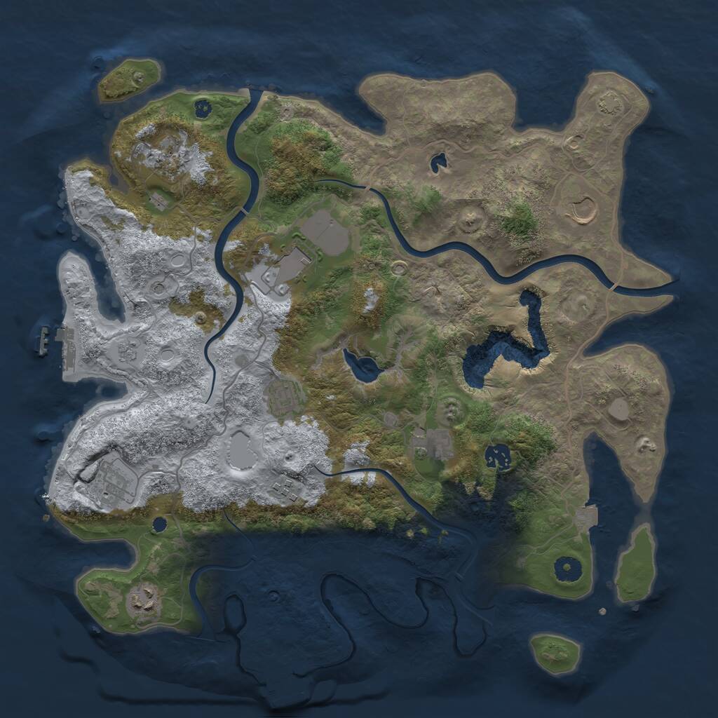 Rust Map: Procedural Map, Size: 4000, Seed: 175000, 15 Monuments