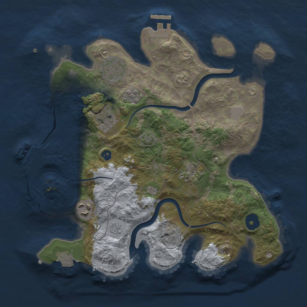 Rust Map: Procedural Map, Size: 3000, Seed: 47933009, 10 Monuments
