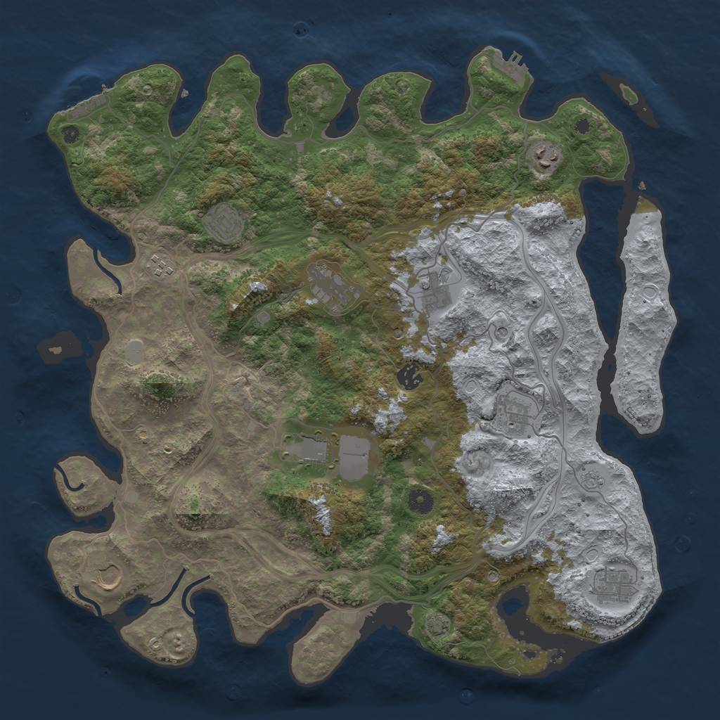 Rust Map: Procedural Map, Size: 4250, Seed: 67454126, 18 Monuments
