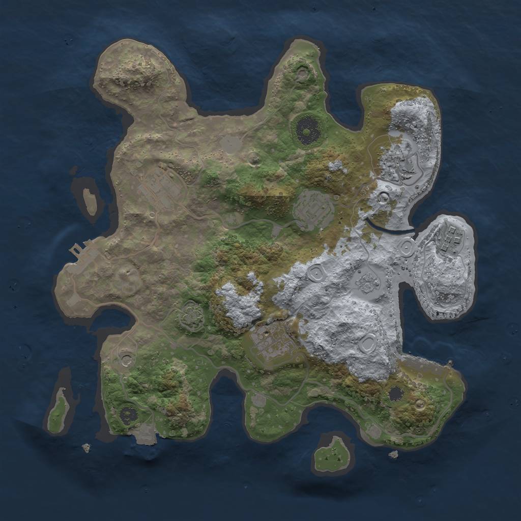 Rust Map: Procedural Map, Size: 3000, Seed: 11554, 13 Monuments