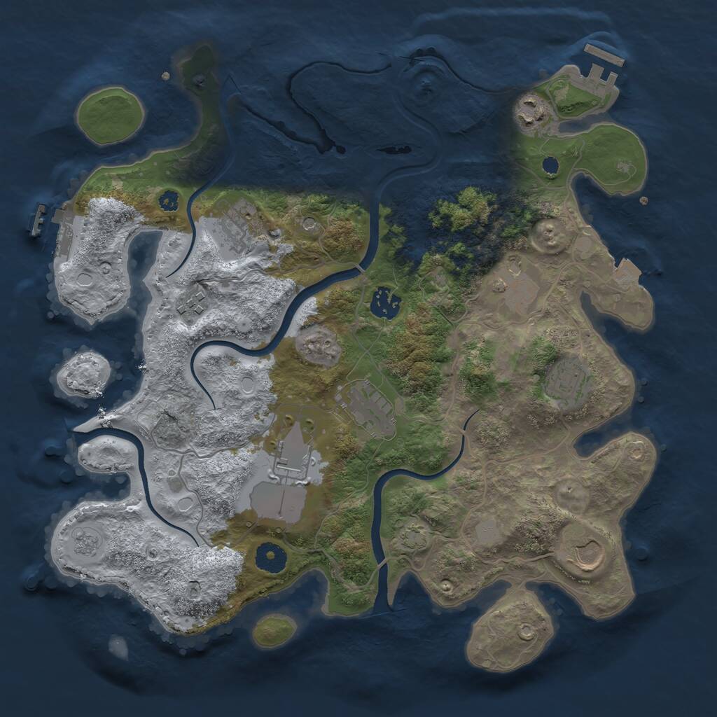 Rust Map: Procedural Map, Size: 3500, Seed: 1875, 15 Monuments