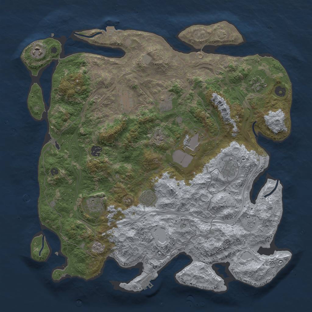 Rust Map: Procedural Map, Size: 4250, Seed: 1413, 17 Monuments