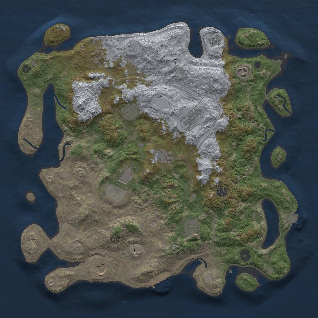 Rust Map: Procedural Map, Size: 4250, Seed: 13819893, 17 Monuments