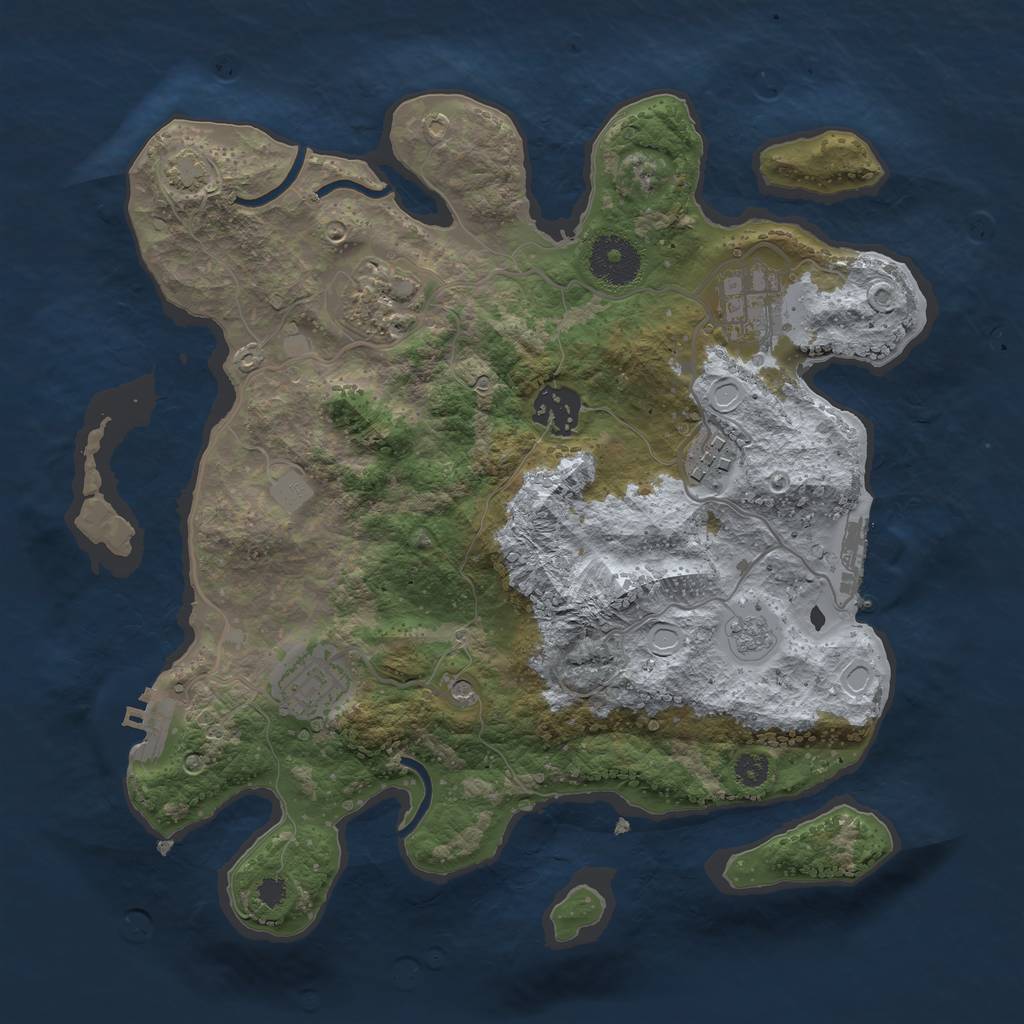 Rust Map: Procedural Map, Size: 3100, Seed: 362511083, 13 Monuments