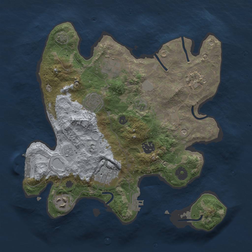 Rust Map: Procedural Map, Size: 3000, Seed: 5269, 14 Monuments