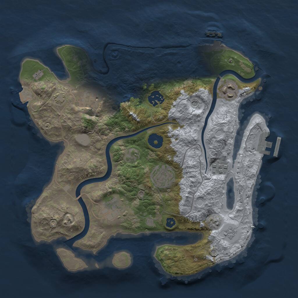 Rust Map: Procedural Map, Size: 3000, Seed: 1765152449, 12 Monuments