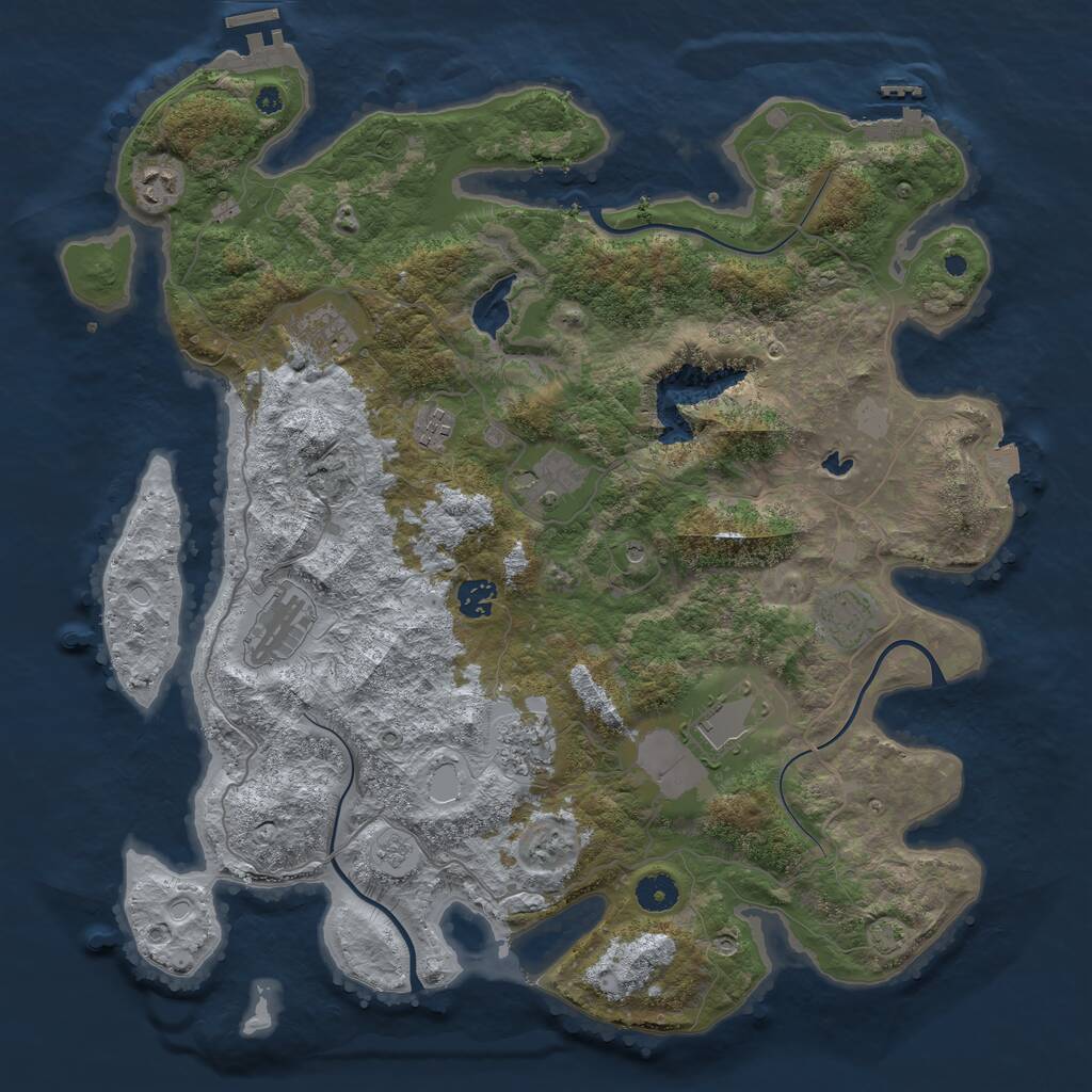 Rust Map: Procedural Map, Size: 4100, Seed: 70930676, 15 Monuments