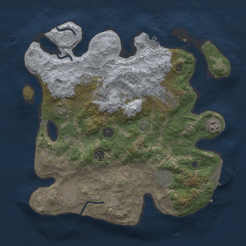 Rust Map: Procedural Map, Size: 3400, Seed: 33991872, 15 Monuments
