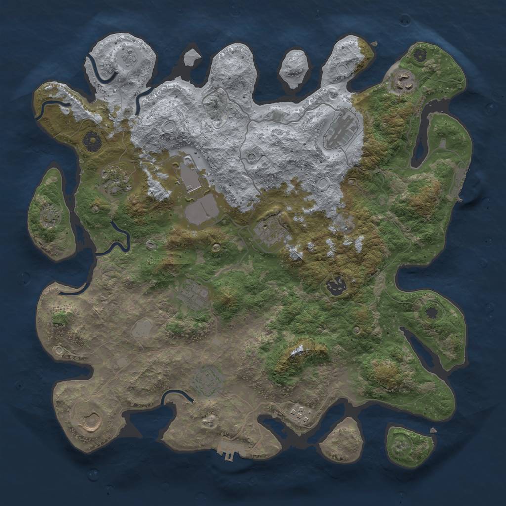 Rust Map: Procedural Map, Size: 3900, Seed: 13213127, 18 Monuments