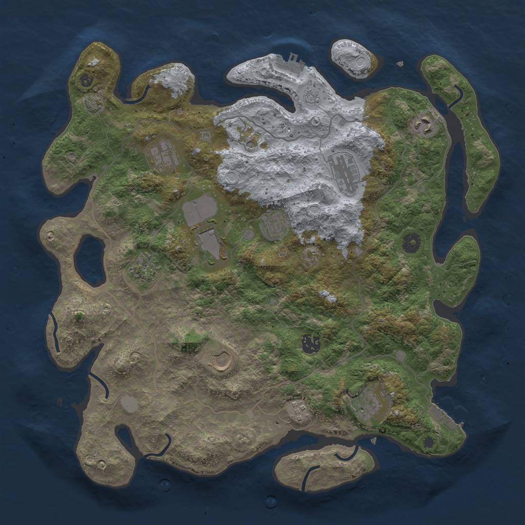 Rust Map: Procedural Map, Size: 4000, Seed: 48146, 18 Monuments