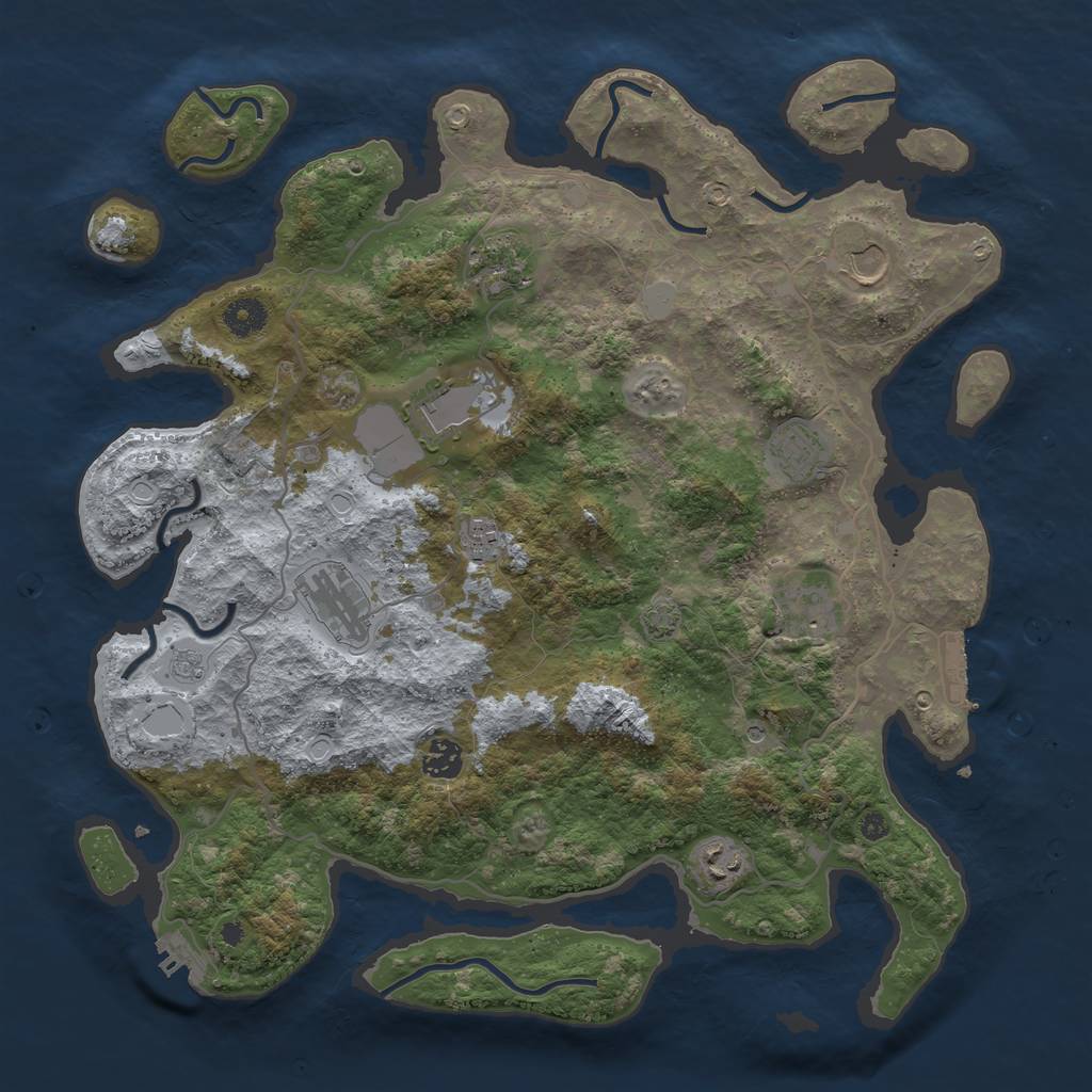 Rust Map: Procedural Map, Size: 4000, Seed: 61419707, 17 Monuments