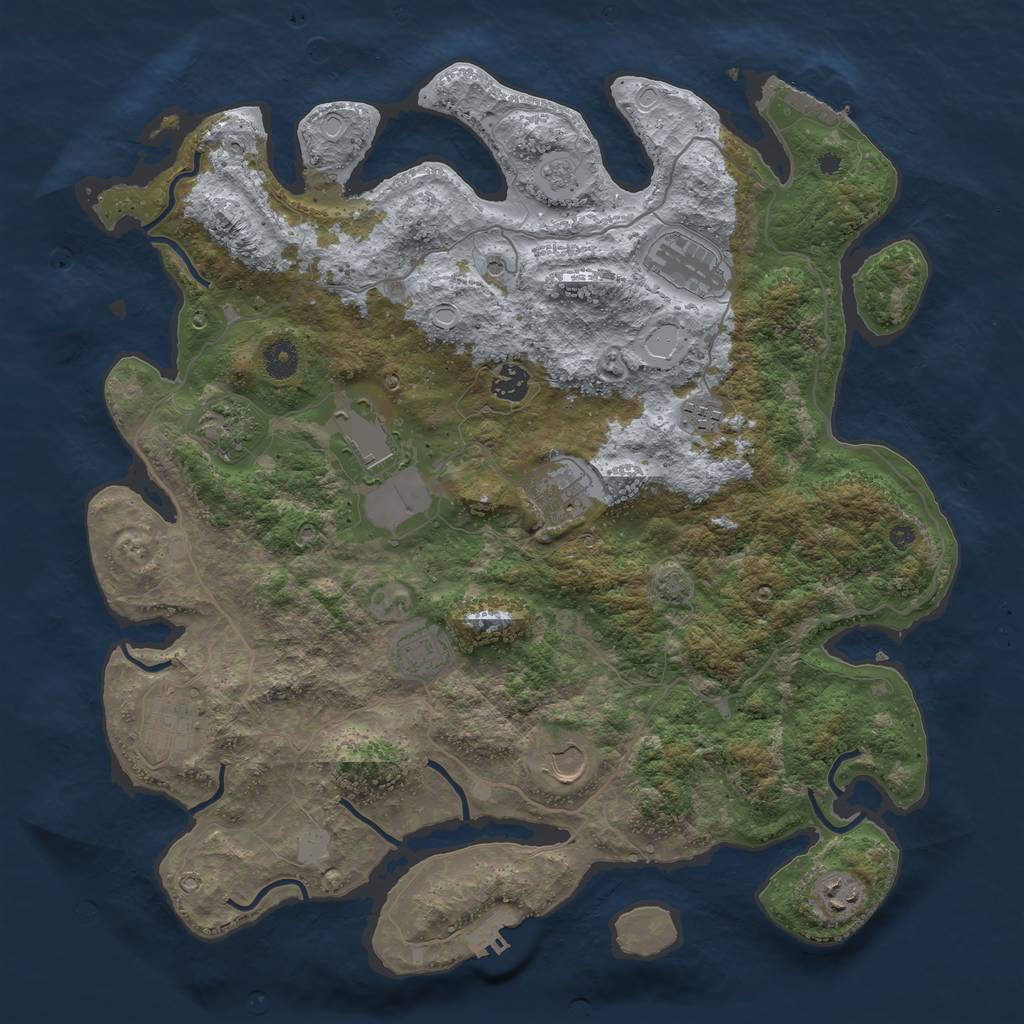 Rust Map: Procedural Map, Size: 4100, Seed: 70436588, 18 Monuments