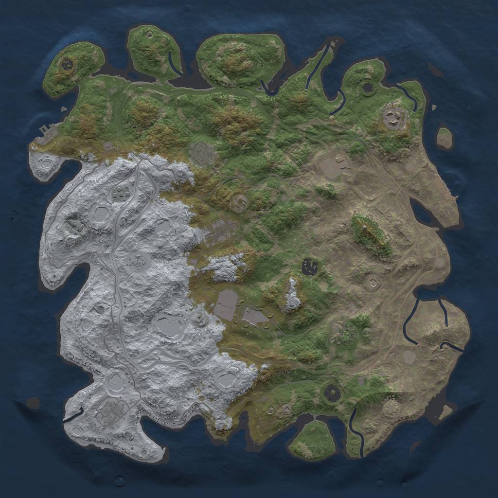 Rust Map: Procedural Map, Size: 4400, Seed: 24573543, 17 Monuments