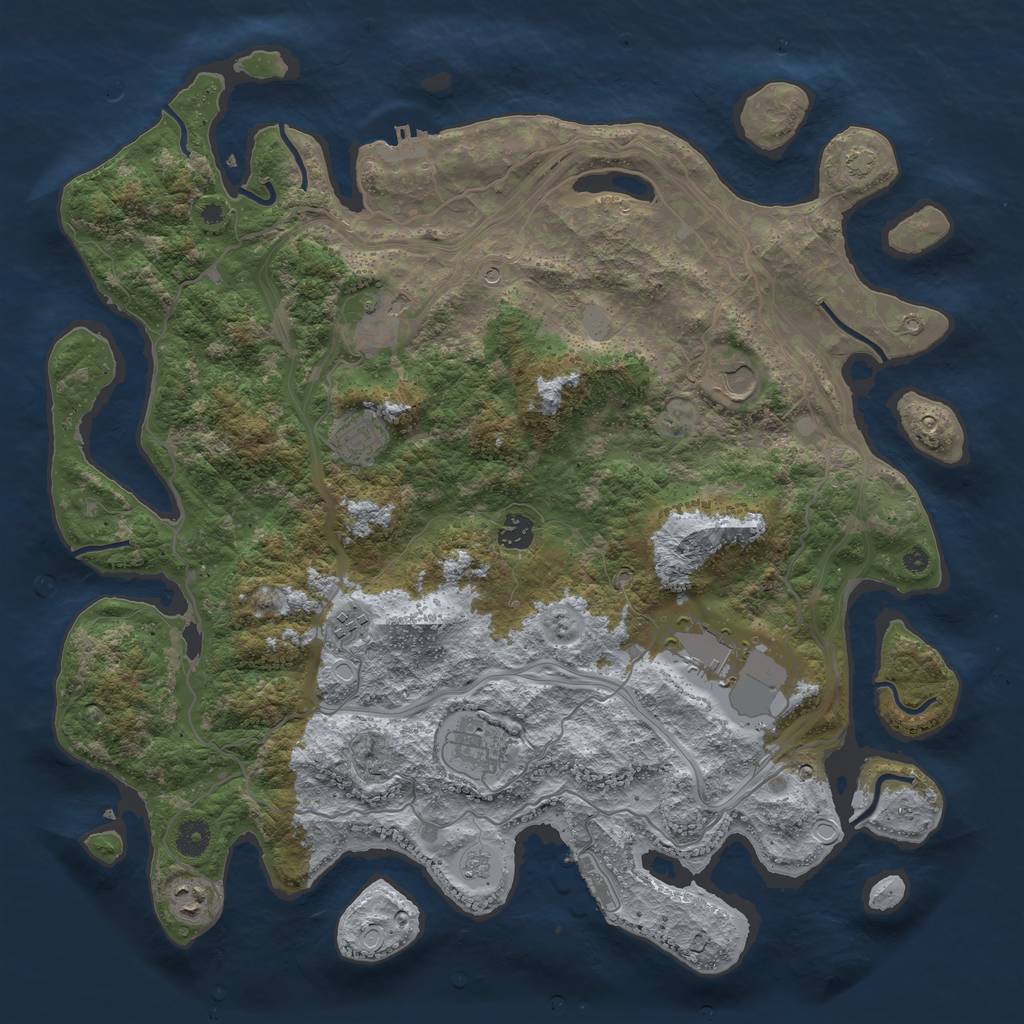 Rust Map: Procedural Map, Size: 4250, Seed: 75611213, 16 Monuments