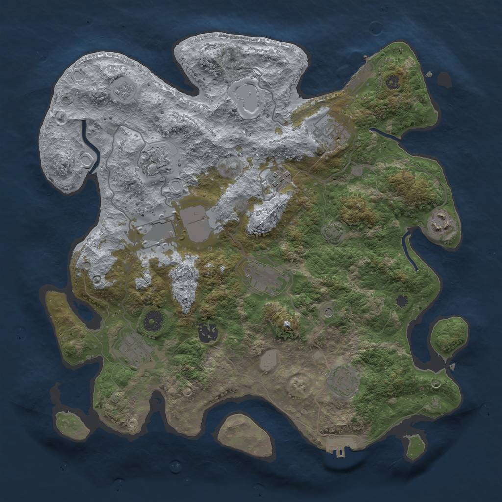 Rust Map: Procedural Map, Size: 3600, Seed: 89761185, 17 Monuments