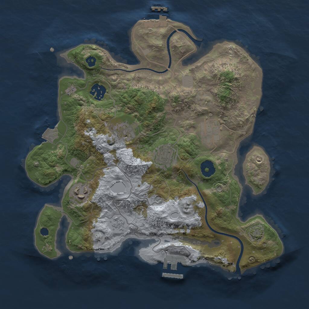 Rust Map: Procedural Map, Size: 3000, Seed: 5547689, 11 Monuments