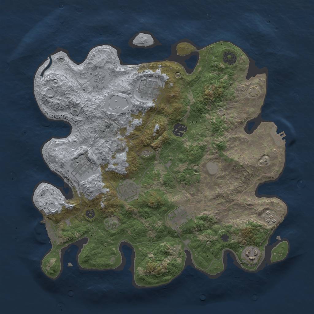 Rust Map: Procedural Map, Size: 3450, Seed: 98365420, 15 Monuments