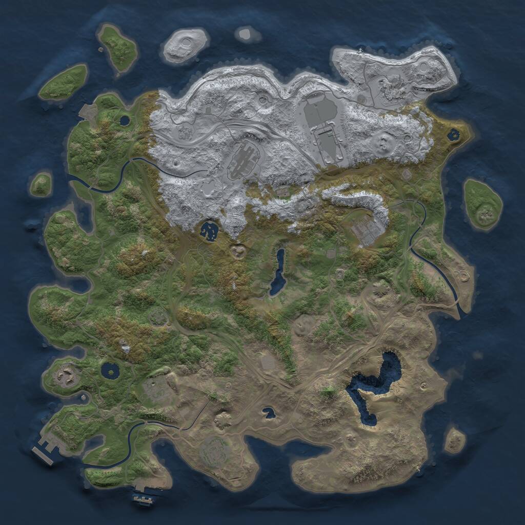 Rust Map: Procedural Map, Size: 4300, Seed: 16456891, 14 Monuments