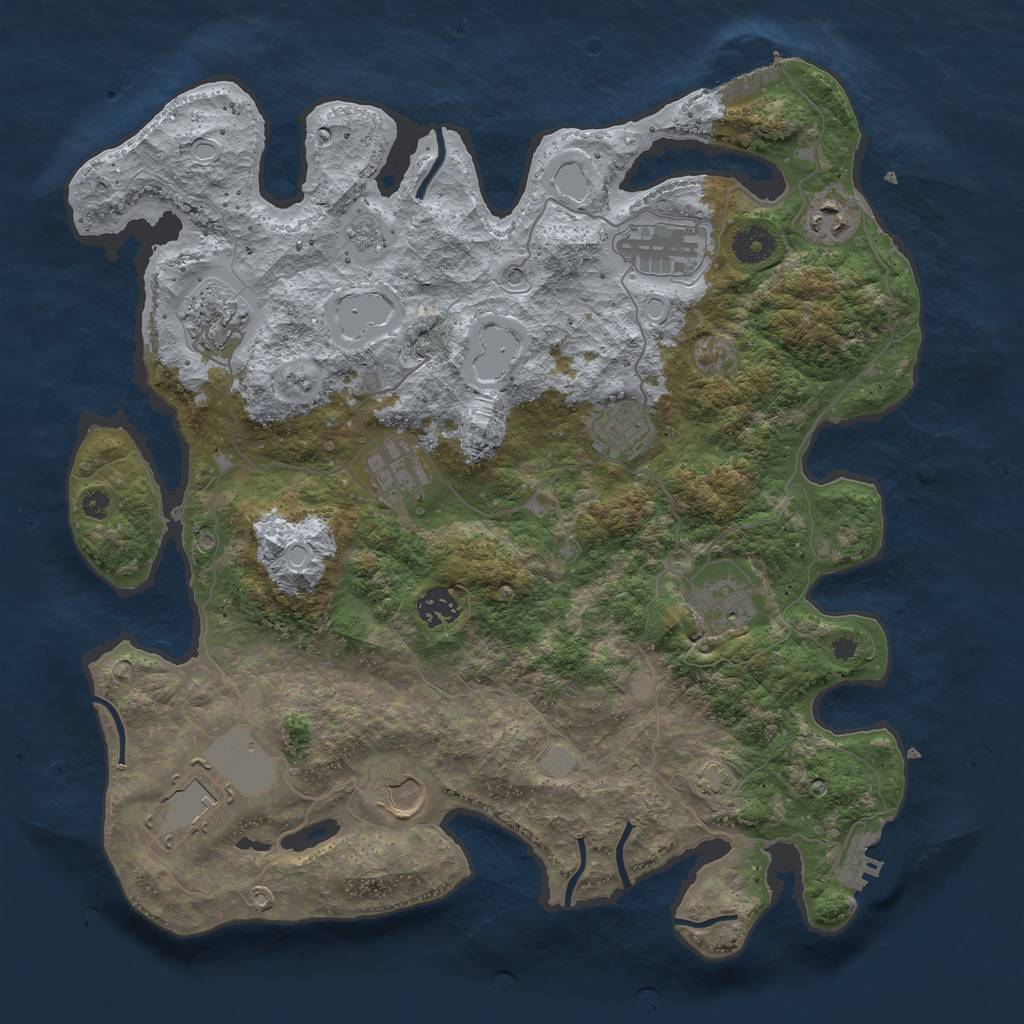 Rust Map: Procedural Map, Size: 3800, Seed: 12052023, 17 Monuments