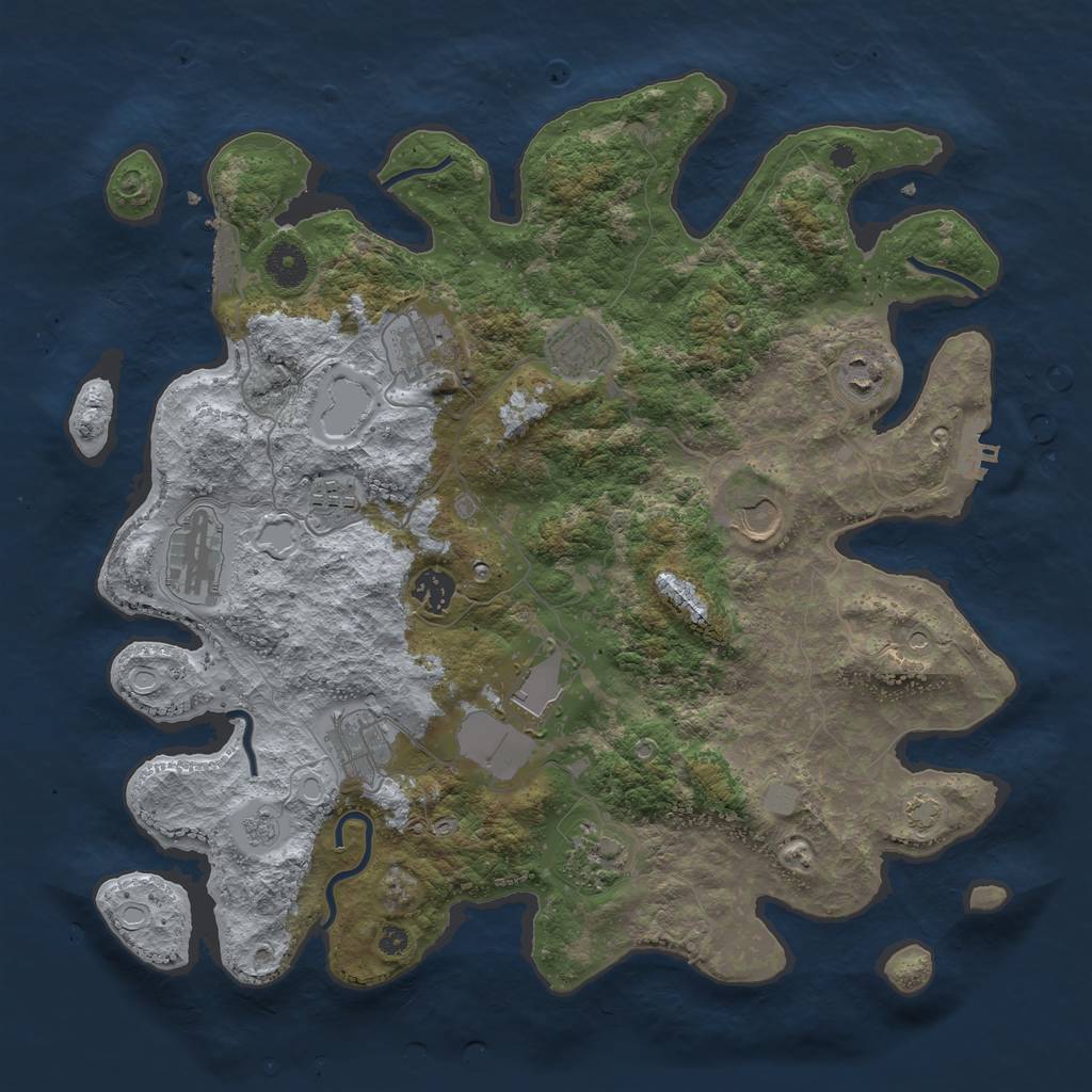 Rust Map: Procedural Map, Size: 3850, Seed: 5519108, 18 Monuments
